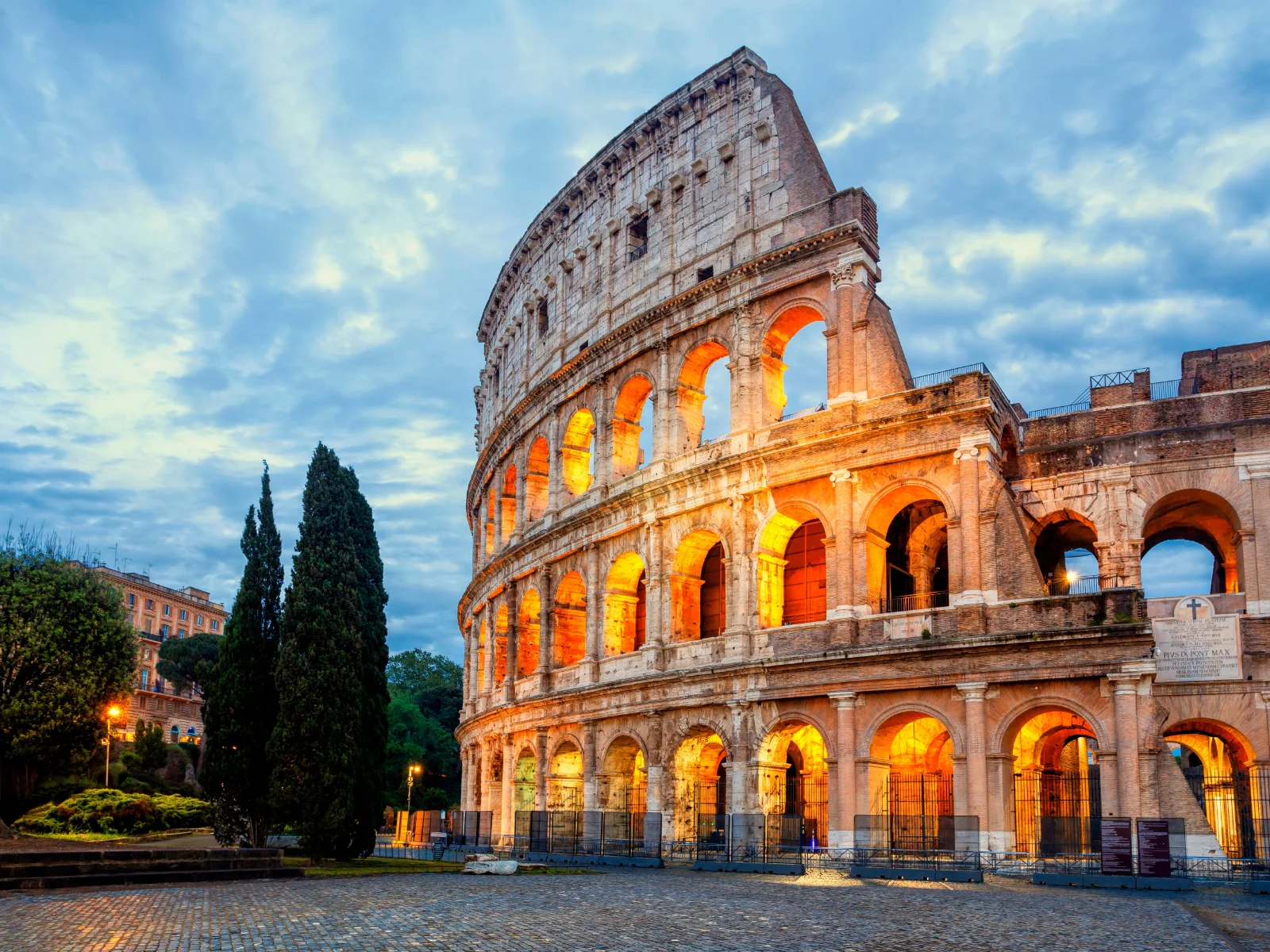 Rome Colosseum and Italian landscape