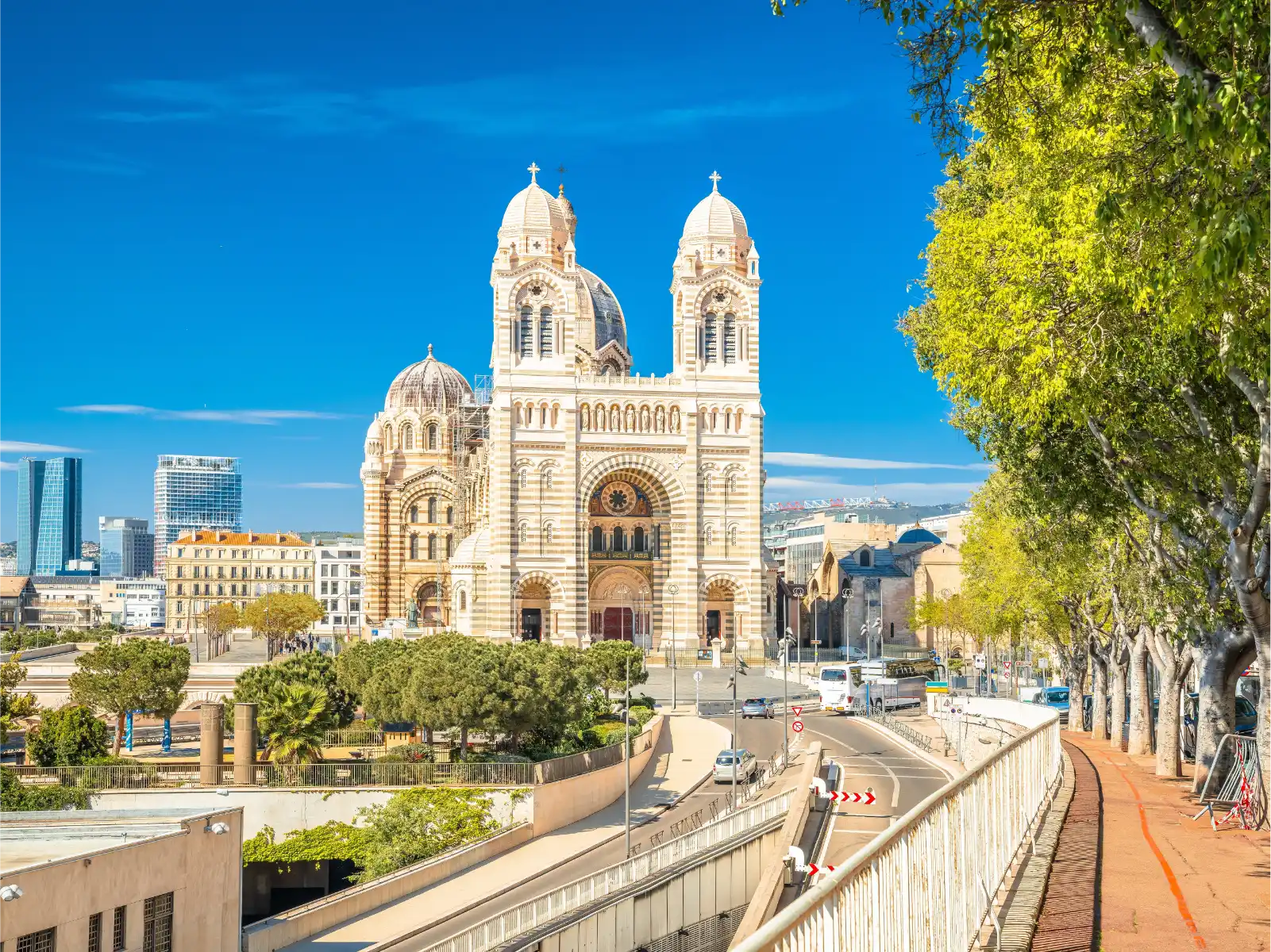 Marseille Cathedral and cityscape