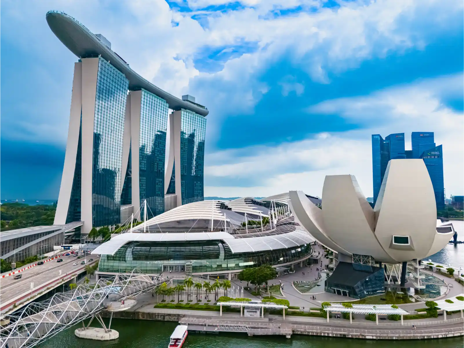 Marina Bay Sands and Helix Bridge, Singapore